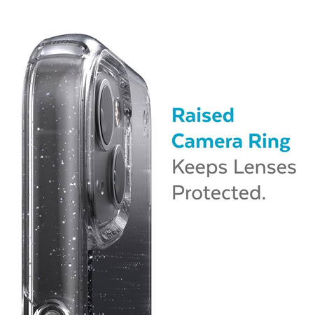 Speck Presidio Perfect-Clear with Glitter - Etui iPhone 13 z powłoką MICROBAN (Clear/Platinum Glitter)