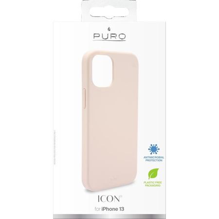 PURO ICON Cover - Etui iPhone 13 z ochroną antybakteryjną (Piaskowy róż)