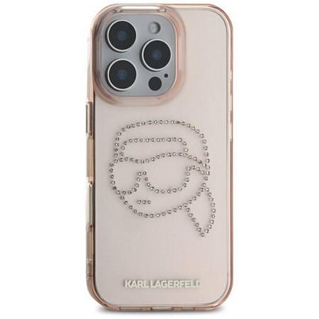 Karl Lagerfeld IML Rhinestones Karl Head - Etui do iPhone 16 Pro (różowy)