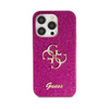 Guess Glitter Script Big 4G - Etui iPhone 15 Pro (fioletowy)