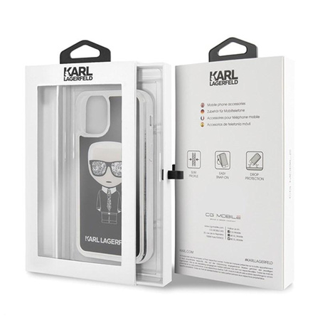 Karl Lagerfeld Iconic Glitter - Etui iPhone 11 Pro Max (Black)