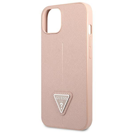 Guess Saffiano Triangle Logo Case – Etui iPhone 13 (różowy)