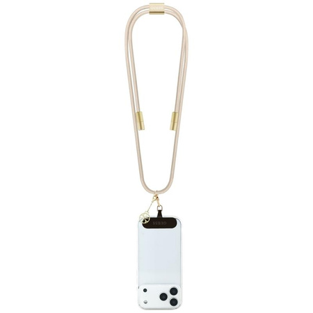 Guess Crossbody Strap 4G Charm - Uniwersalny pasek do telefonu / kabel USB-C do USB-C 1.5m (beżowy)