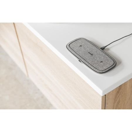 Moshi Sette Q - Podwójna bezprzewodowa ładowarka indukcyjna Qi do iPhone i Android (Nordic Grey)