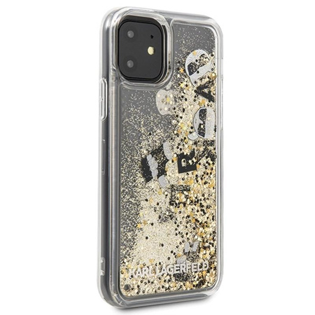 Karl Lagerfeld Glitter Liquid Floatting Charms - Etui iPhone 11 (Gold Floatting Charms)
