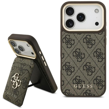 Guess Bundle Pack MagSafe 4G - Zestaw etui + portfel MagSafe do iPhone 17 Pro (brązowy)