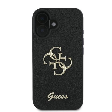 Guess Fixed Glitter Big 4G - Etui iPhone 16 Plus (czarny)