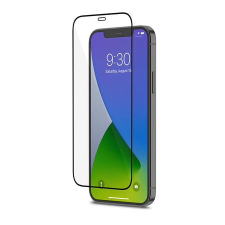 Moshi AirFoil Pro – Elastyczne szkło hybrydowe iPhone 12 / iPhone 12 Pro (czarna ramka)