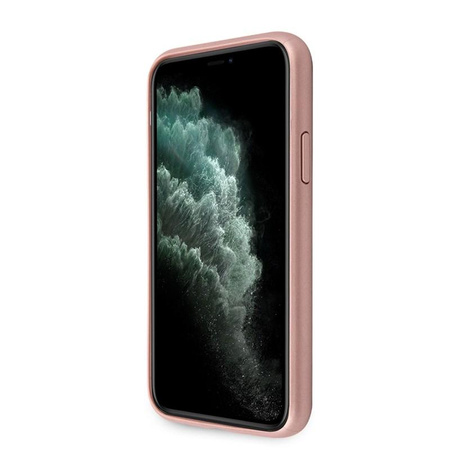 Guess Saffiano 4G Circle Logo - Etui iPhone 11 Pro (różowy)