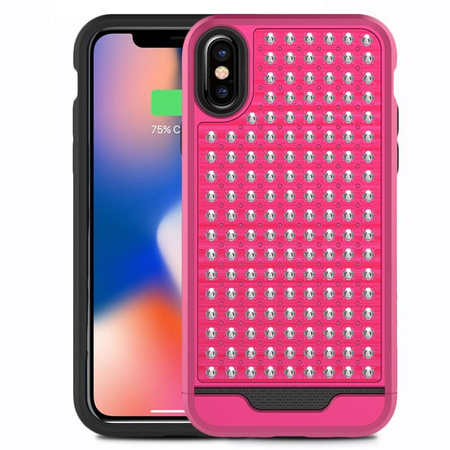 Zizo Star Diamond Hybrid Cover - Etui iPhone X (Pink/Black)