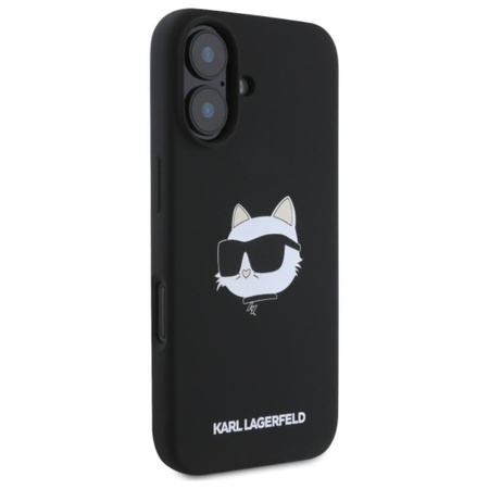 Karl Lagerfeld Silicone Choupette Head Print MagSafe - Etui iPhone 16 (czarny)