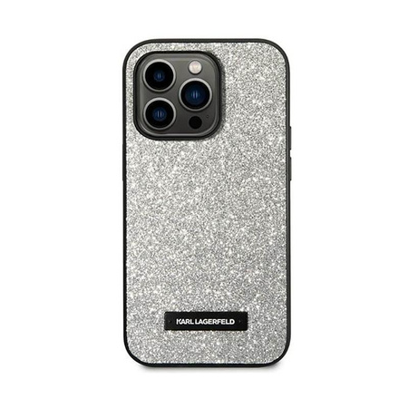 Karl Lagerfeld Glitter Plaque Logo - Etui iPhone 14 Pro Max (srebrny)