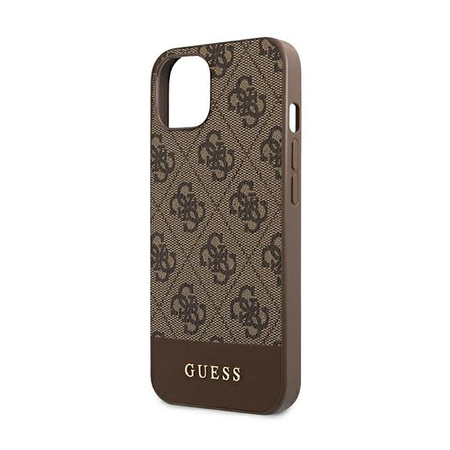 Guess 4G Bottom Stripe Collection - Etui iPhone 13 (brązowy)