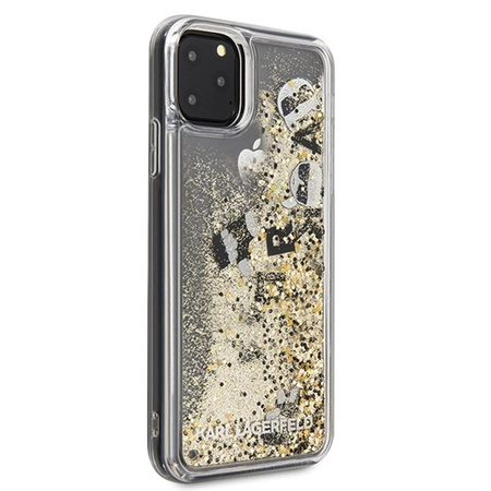 Karl Lagerfeld Glitter Liquid Floatting Charms - Etui iPhone 11 Pro Max (Gold Floatting Charms)