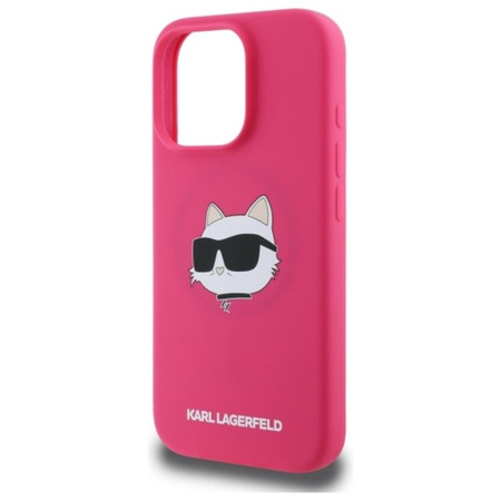 Karl Lagerfeld Silicone Choupette Head Print MagSafe - Etui iPhone 16 Pro (fuksja)