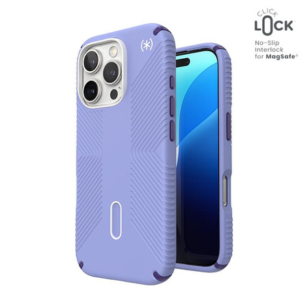 Speck Presidio2 Grip ClickLock & MagSafe - Etui iPhone 16 Pro (Future Lavender / Cassis Purple / White)