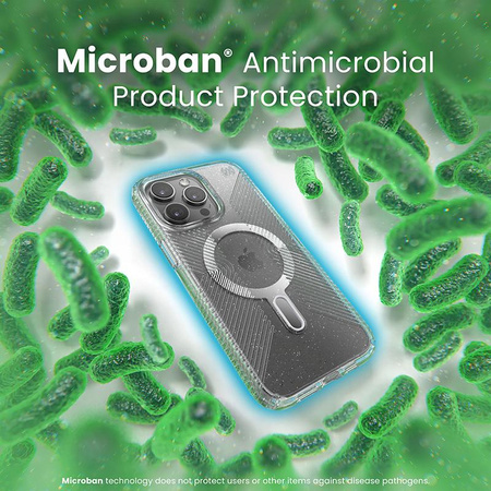 Speck Presidio Lux Grip ClickLock & Magsafe - Etui iPhone 15 Pro Max (Clear / Chrome Finish / Serene Silver)