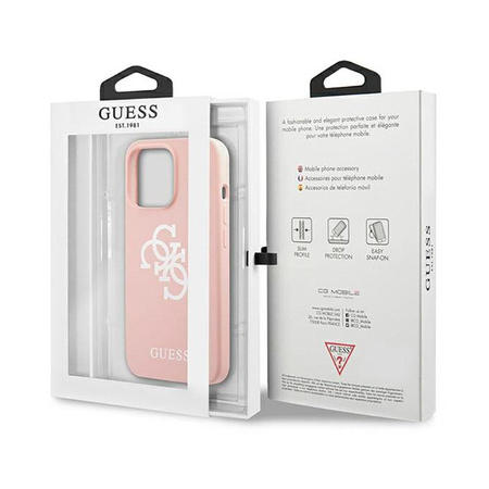 Guess Silicone 4G Big Logo - Etui iPhone 13 Pro Max (różowy)