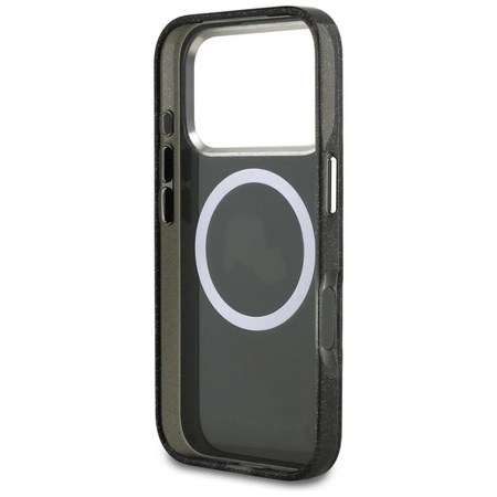 Karl Lagerfeld IML Glitter Karl & Choupette Heads Logo MagSafe - Etui iPhone 17 Pro (czarny)