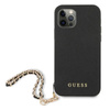 Guess Saffiano Chain - Etui iPhone 12 / iPhone 12 Pro (czarny)
