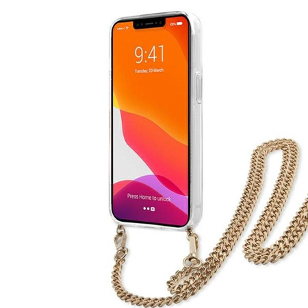 Guess Leopard Gold Stripe Crossbody - Etui iPhone 13 Pro Max