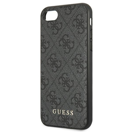 Guess 4G Metal Gold Logo – Etui iPhone SE 2022 / SE 2020 / 8 / 7 (szary)