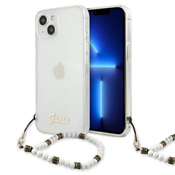 Guess White Pearl Strap - Etui iPhone 13 Mini (przezroczysty)