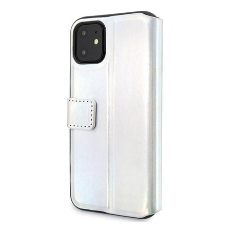 Guess Iridescent Booktype - Etui iPhone 11 (Silver)