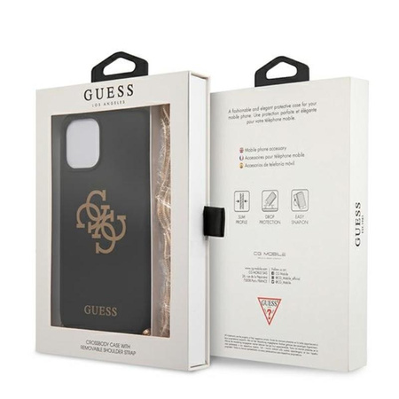 Guess 4G Big Logo Chain - Etui iPhone 12 / iPhone 12 Pro (czarny)