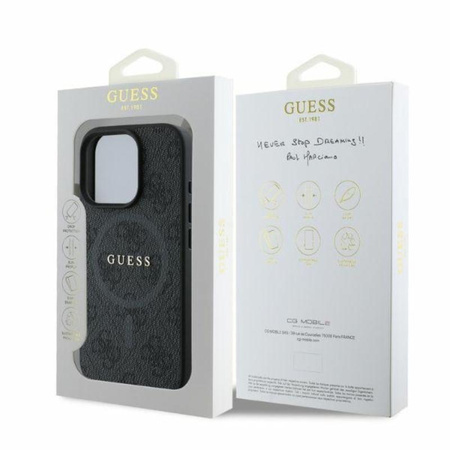 Guess 4G Ring Classic Logo MagSafe - Etui iPhone 16 Pro (czarny)