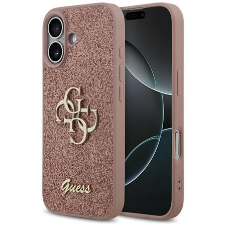Guess Fixed Glitter Big 4G - Etui iPhone 17 (różowy)