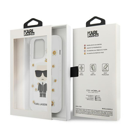 Karl Lagerfeld Iconic Karl Flower - Etui iPhone 13 Pro (przezroczysty)