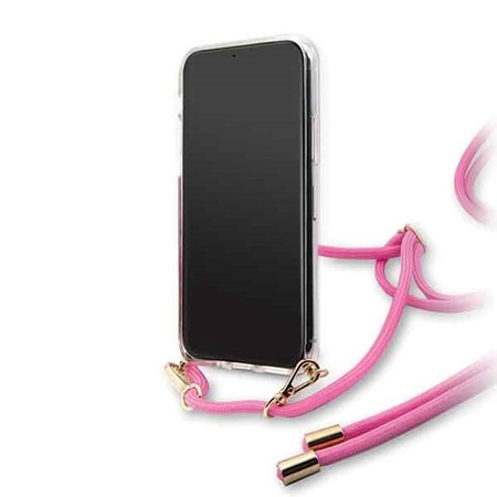 Guess 4G Gradient Hard Case - Etui z odpinaną smyczką iPhone 11 (Pink)