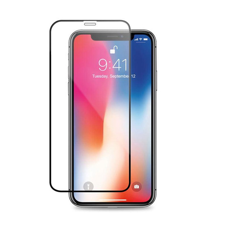 Crong Hybrid Clear Cover - Zestaw etui iPhone 11 Pro (czarny) + szkło hybrydowe 9H