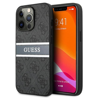 Guess 4G Printed Stripe - Etui iPhone 13 Pro (szary)