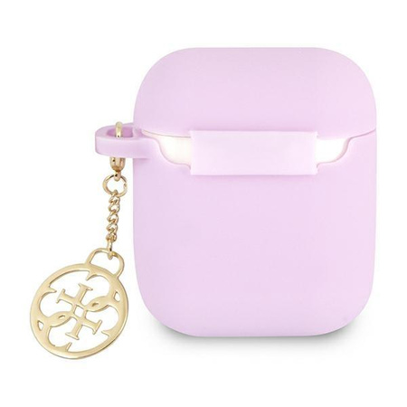 Guess 4G Charms Silicone Case - Etui AirPods (Purple)