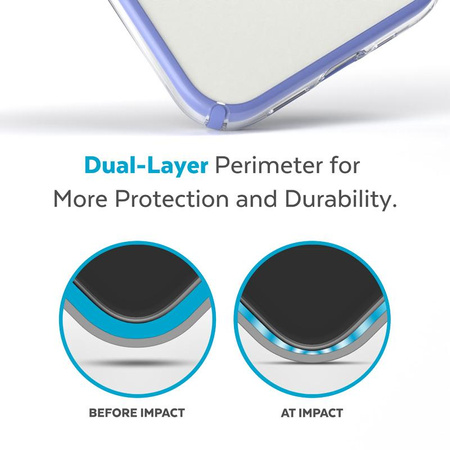 Speck Presidio Perfect-Clear with Impact Geometry - Etui iPhone 14 Pro Max z powłoką MICROBAN (Clear / Grounded Purple)