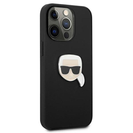 Karl Lagerfeld PU Leather Karl's Head Metal - Etui iPhone 13 Pro Max (czarny)