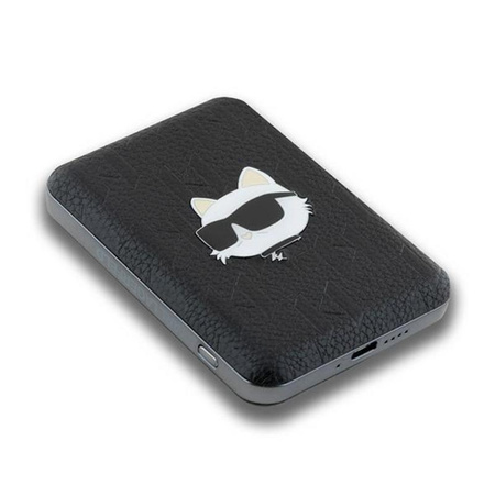 Karl Lagerfeld Choupette Head Pin MagSafe - Power Bank indukcyjny 5000 mAh 15W (czarny)