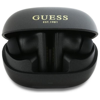Guess Capsule Printed Logo - Słuchawki Bluetooth TWS ANC & ENC + etui ładujące (czarny)