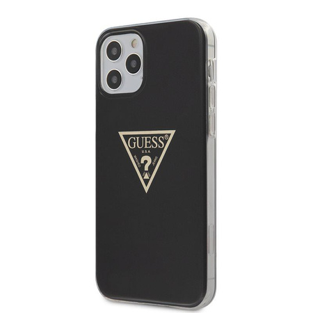 Guess Metallic Triange - Etui iPhone 12 / iPhone 12 Pro (czarny)