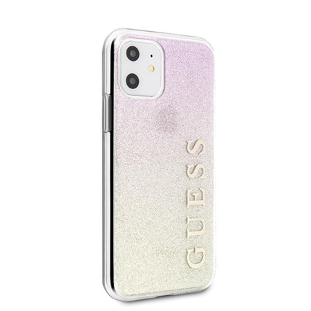 Guess Glitter Gradient - Etui iPhone 11 (Gold/Pink)