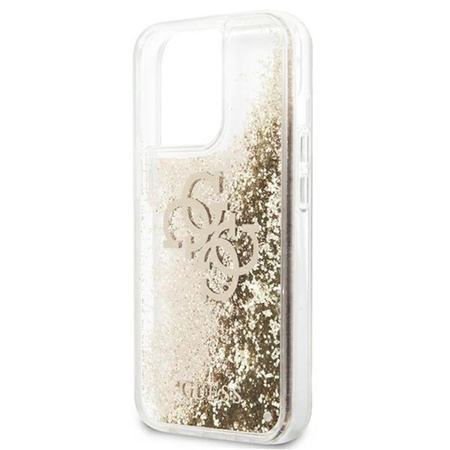 Guess Liquid Glitter 4G Big Logo - Etui iPhone 13 Pro (złoty)