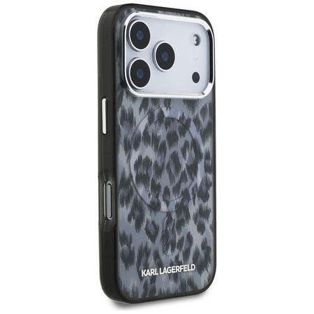 Karl Lagerfeld IML Leopard Pattern MagSafe - Etui iPhone 17 Pro (czarny)