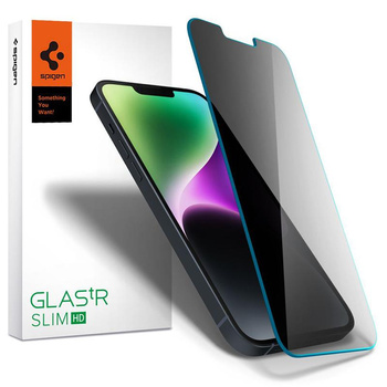 Spigen Glas.TR Slim Privacy - Szkło hartowane z filtrem prywatyzującym do iPhone 14 / iPhone 13 Pro / iPhone 13