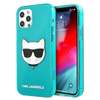 Karl Lagerfeld Choupette Head - Etui iPhone 12 / iPhone 12 Pro (fluo niebieski)
