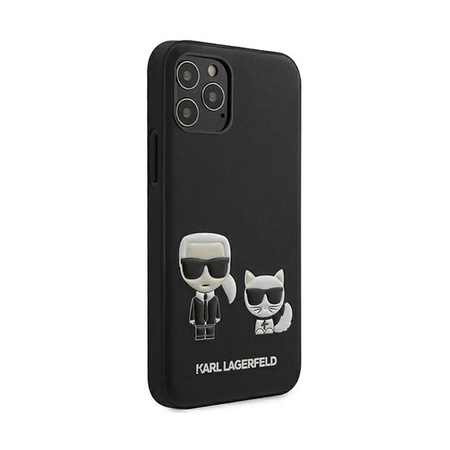 Karl Lagerfeld PU Leather Karl & Choupette Embossed - Etui iPhone 12 / iPhone 12 Pro (czarny)