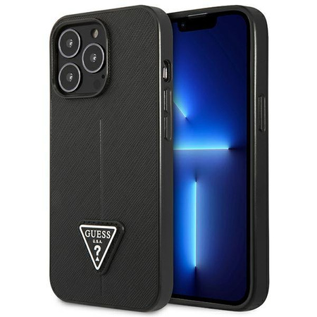 Guess Saffiano Triangle Logo Case – Etui iPhone 13 Pro (czarny)
