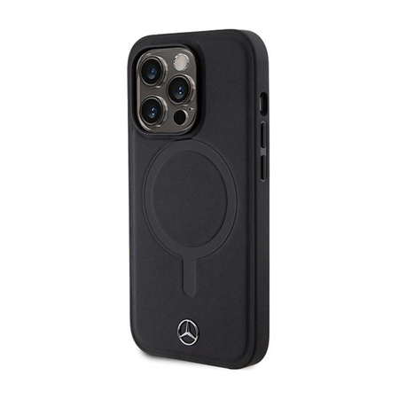 Mercedes Smooth Leather MagSafe - Etui iPhone 14 Pro Max (czarny)