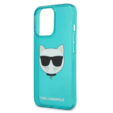 Karl Lagerfeld Choupette Head - Etui iPhone 13 Pro (fluo niebieski)